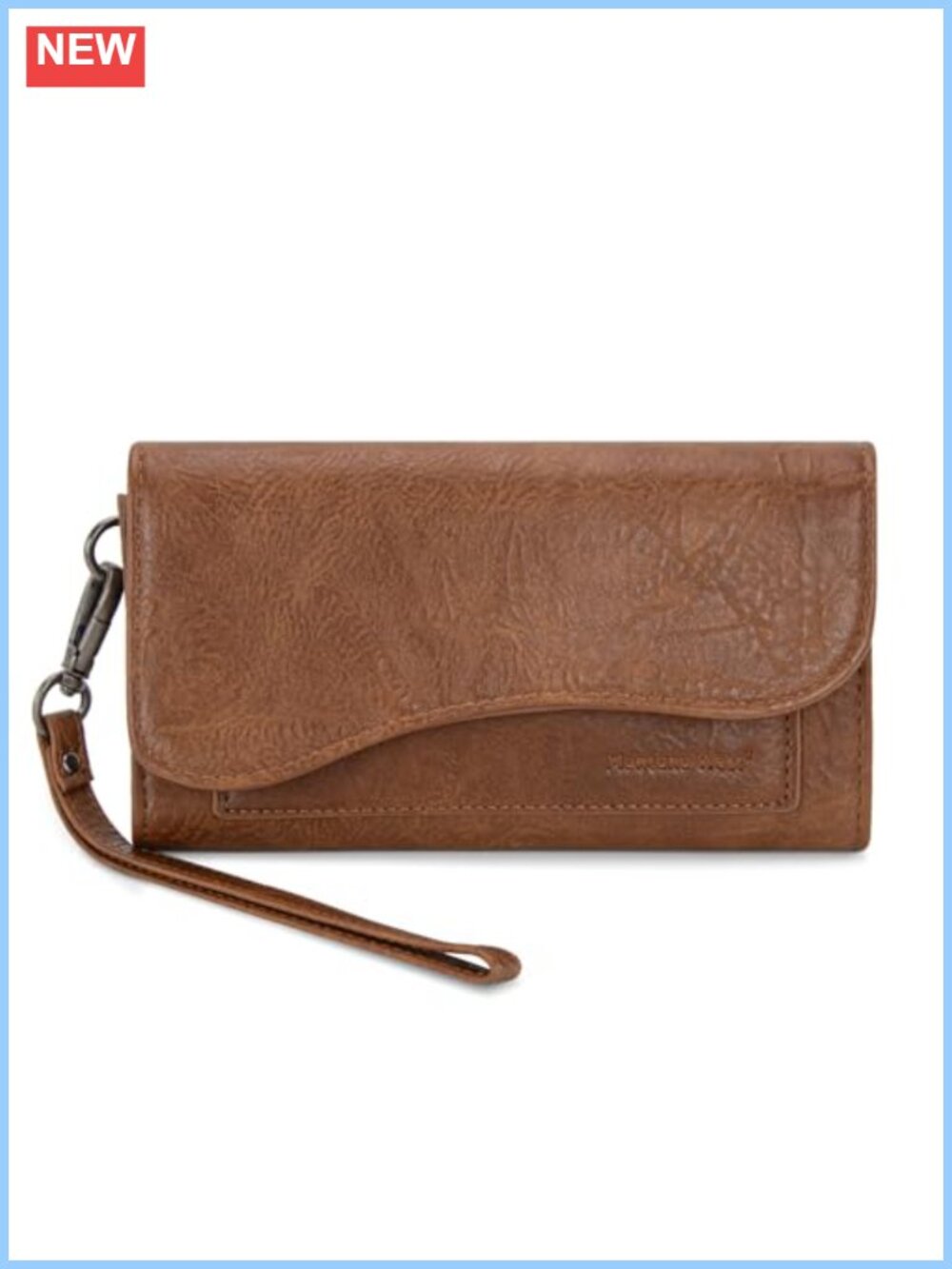 Large Trifold Wristlet Wallet Faux Leather RFID Phone Coin Purse